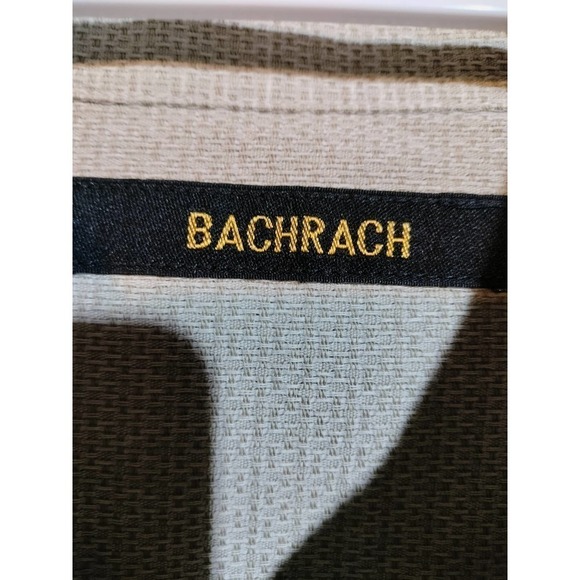 Bachrach beige button front short sleeve shirt men size Large Tall 100% Cotton - Picture 3 of 5